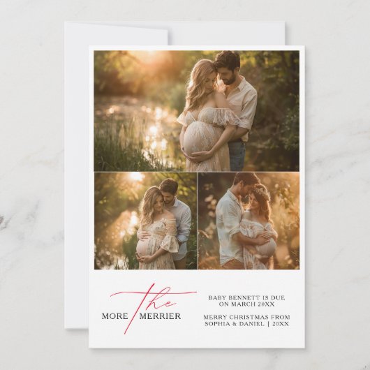 Meer informatie over de Merrier Red Christmas Baby Feestdagenkaart (Voorkant)