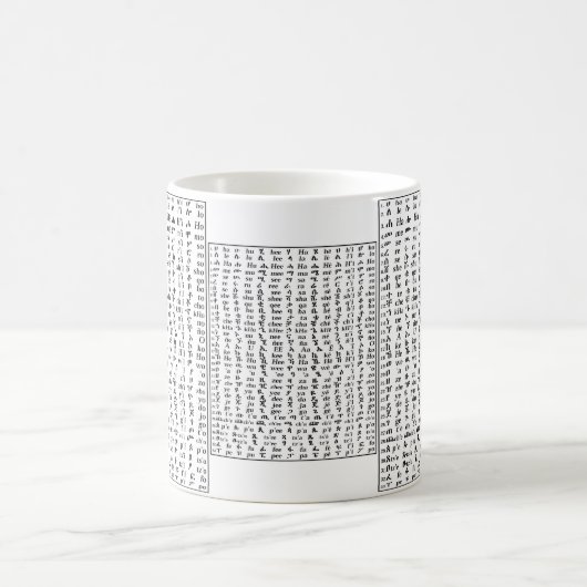 Meer informatie over de Mok Amharic Alphabet Poste (Center)