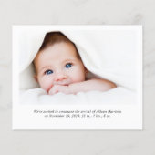 Meer informatie over de nieuwe babyfeestkaart van (Achterkant)