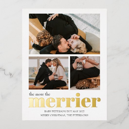 Meer informatie over de zwangerschap folie uitnodiging briefkaart (Voorkant)