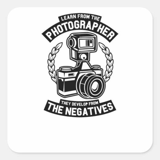 Meer informatie van de fotograaf vierkante sticker (Voorkant)