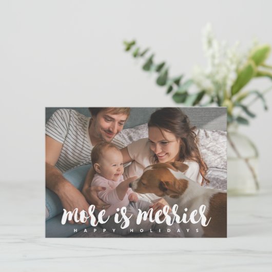 Meer is Merrier Holiday Foto Feestdagenkaart (Staand voorkant)