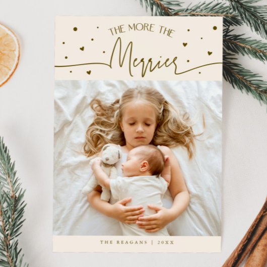 Meer Is Merrier Kerst Crème Foto Geboorte Aankondiging