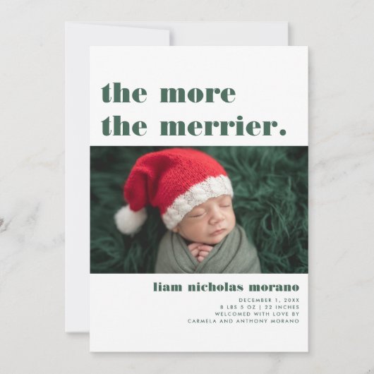Meer is Merrier | Kerst Geboorte Aankondiging (Voorkant)