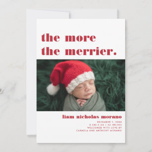 Meer is Merrier Kerst Geboorte Aankondiging