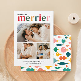 Meer is Merrier Kerst zwangerschapsaankondiging Feestdagenkaart