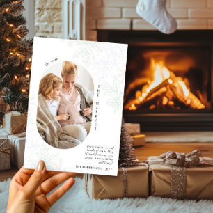 Meer is Merrier Ovaal Foto Kerst Zwangerschapsaank Feestdagenkaart