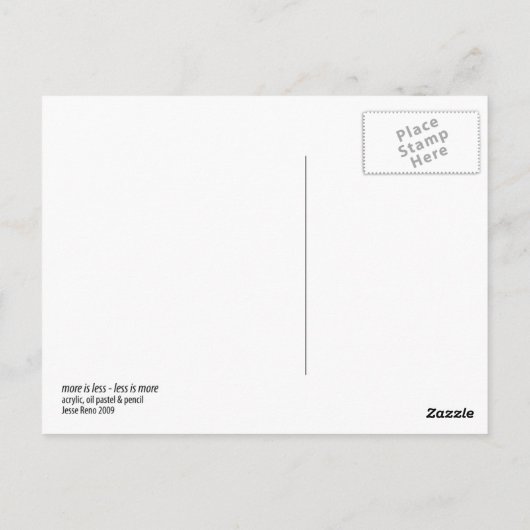 Meer is minder - minder is meer briefkaart (Achterkant)