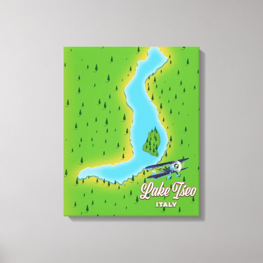 Meer Iseo Italië kaart Canvas Afdruk (Voorkant)