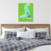 Meer Iseo Italië kaart Canvas Afdruk (Insitu (Slaapkamer))