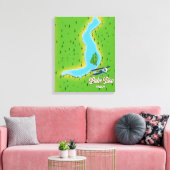 Meer Iseo Italië kaart Canvas Afdruk (Insitu (Woonkamer))