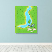 Meer Iseo Italië kaart Canvas Afdruk (Insitu (Houten vloer))