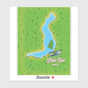 Meer Iseo Italië kaart Sticker