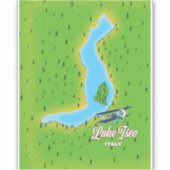 Meer Iseo Italië kaart Sticker (Voorkant)