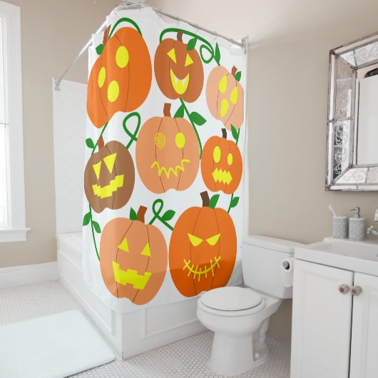 Meer Jack-o-Lantaarns Douchegordijn (In situ)
