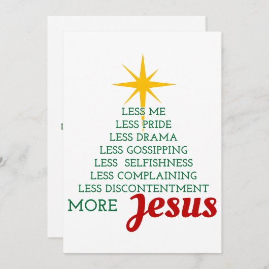 Meer Jezus kerstboomontwerp voor een platte vakant Feestdagenkaart (Voorkant / Achterkant)