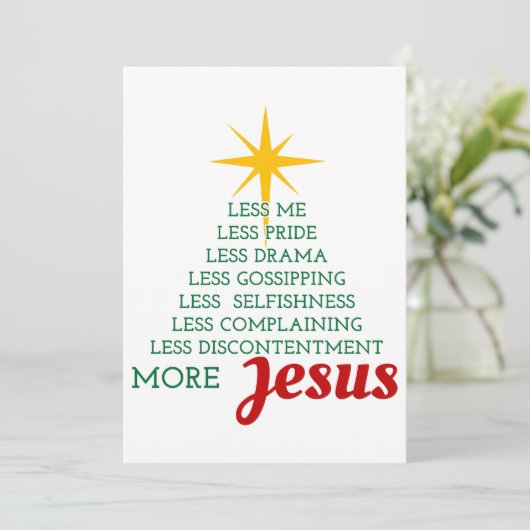 Meer Jezus kerstboomontwerp voor een platte vakant Feestdagenkaart (Staand voorkant)