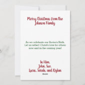 Meer Jezus kerstboomontwerp voor een platte vakant Feestdagenkaart (Achterkant)