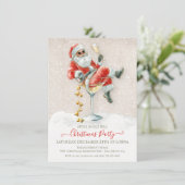 Meer Jingle Bell Santa Martini Kerstfeest Kaart (Staand voorkant)