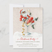 Meer Jingle Bell Santa Martini Kerstfeest Kaart (Voorkant)