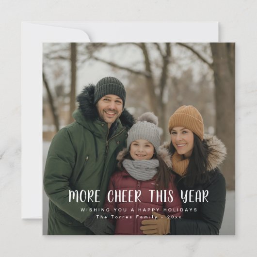 Meer juichen dit jaar moderne familie kerstfoto feestdagenkaart (Voorkant)
