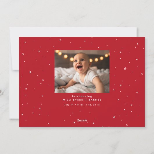 Meer juichen twee foto kerstgeboorte aankondiging (Achterkant)