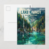 Meer Kaindy Kazachstan Briefkaart (Voorkant / Achterkant)