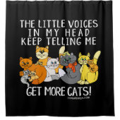 Meer katten Funny Gezegde Black Douchegordijn (Voorkant)