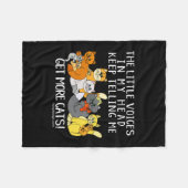 Meer katten Funny Gezegde Black Fleece Deken (Voorkant (Horizontaal))