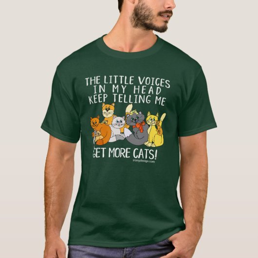 Meer katten Funny Gezegde donker T-shirt (Voorkant)
