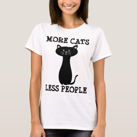 MEER KATTEN MINDER MENSEN, de grappige t-shirts (Voorkant)