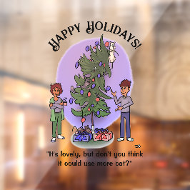 Meer kattenkerst raamsticker