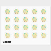 Meer Kawaii Muffin-gezichten Ronde Sticker (Vel)