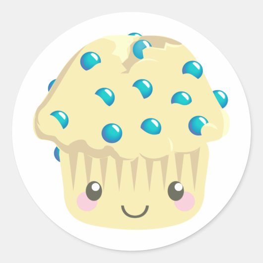 Meer Kawaii Muffin-gezichten Ronde Sticker (Voorkant)