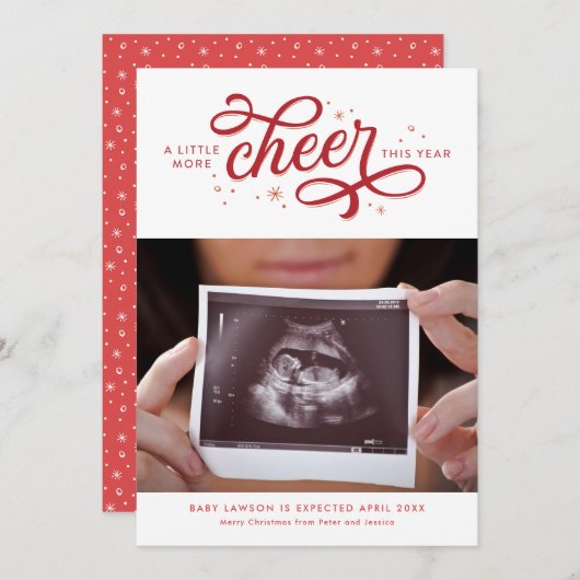 Meer Kerst Zwangerschap Aankondiging (Voorkant / Achterkant)