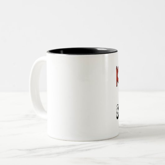 Meer ketchup nodig tweekleurige koffiemok (Voorkant links)