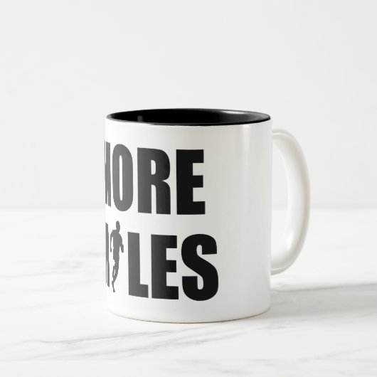 Meer kilometers lopen tweekleurige koffiemok (Voorkant rechts)