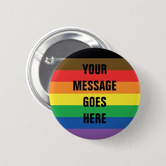 Meer kleur, meer gekleurde regenboog, LGBT Ronde Button 5,7 Cm (Voorkant /achterkant)
