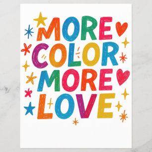Meer Kleur Meer Liefde Speelse Regenboog Typografi Flyer