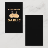 Meer knoflook Funny Kitchen Hobby Chef Cook nodig Visitekaartje (Voorkant / Achterkant)