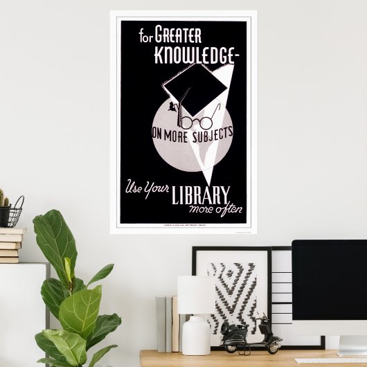 Meer Knowledge Library 1940 WPA Poster (Thuiskantoor)