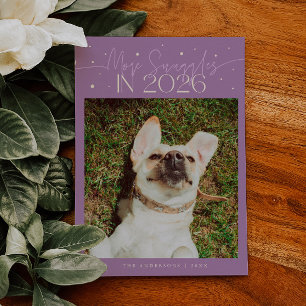 Meer Knuffels 2026 Nieuwjaar Lilac Huisdier Foto Feestdagenkaart