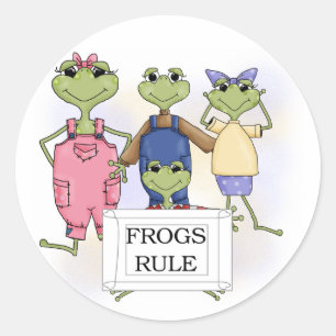 Meer knuppels en cadeautjes voor kikkers ronde sticker