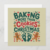 Meer koekjes bakken dan deze kerstzwangerschap feestdagenkaart (Voorkant / Achterkant)