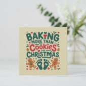 Meer koekjes bakken dan deze kerstzwangerschap feestdagenkaart (Staand voorkant)