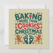 Meer koekjes bakken dan deze kerstzwangerschap feestdagenkaart (Voorkant)