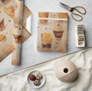 Meer Koffie Aquarel Rustiek Vintage No2 Cadeaupapier
