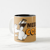 Meer koffie-Mok nodig Tweekleurige Koffiemok (Voorkant links)