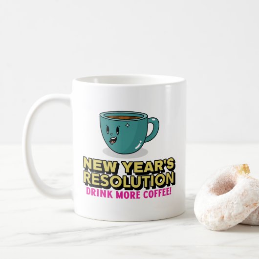 Meer koffie - New Year's Resolution Koffiemok (Met donut)