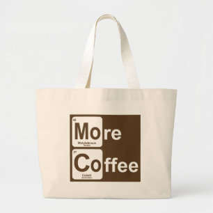 Meer koffie-periodieke tabel grote tote bag
